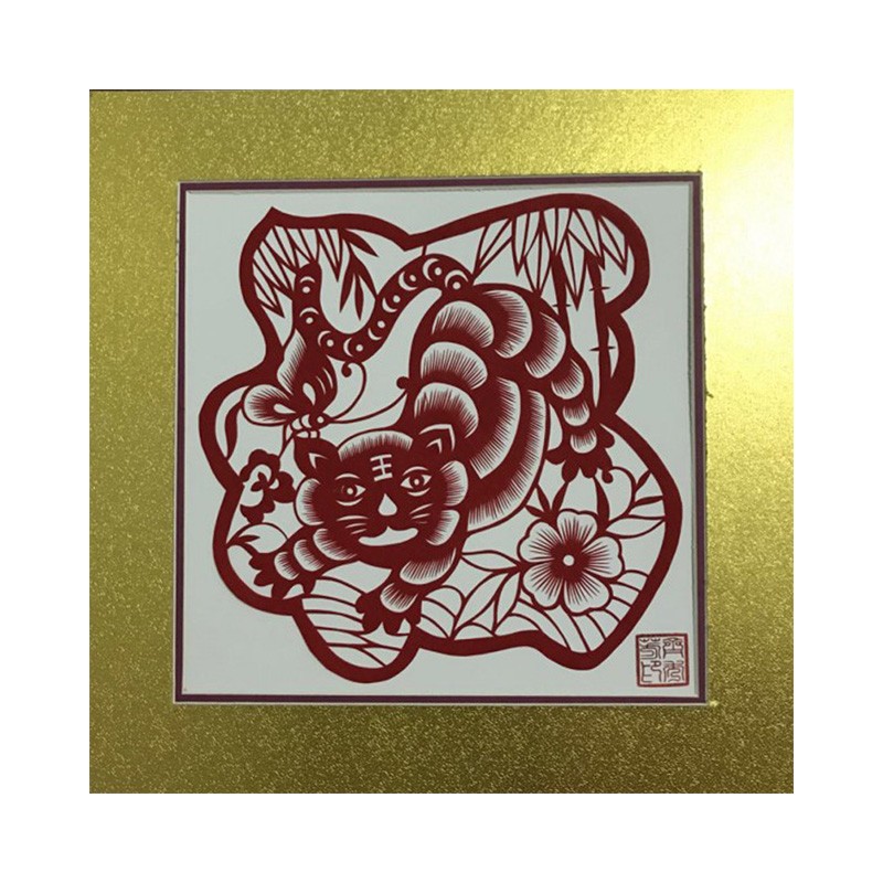 雕剪 剪纸 生肖福虎 十二生肖  齐秀芳剪纸十二生肖福虎 零 售 价