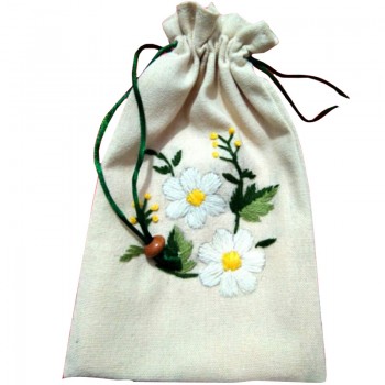 手工束口袋白色雏菊花材料包